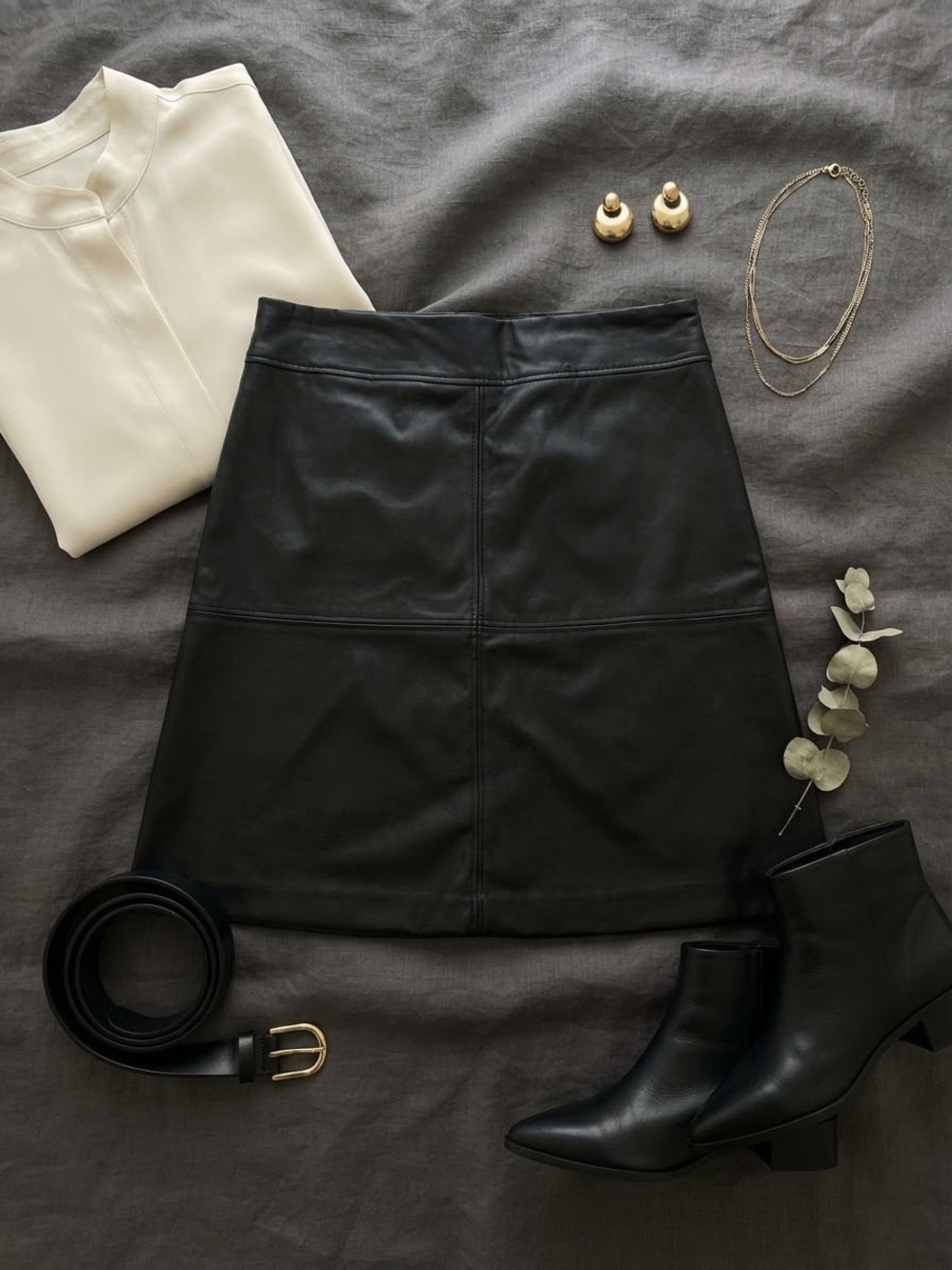 Alfani Black Faux Leather Mini Skirt